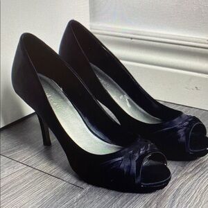 Elegant Black Peep-Toe Heels